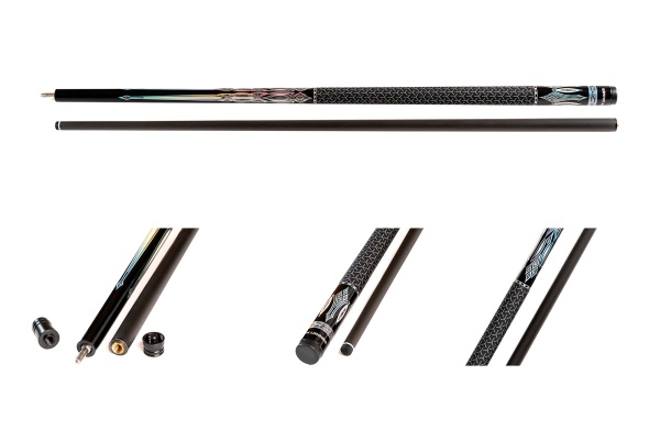 Кий / пирамида 2-pc "Winner Carbon 003" (черно-серая) тактильная оплетка