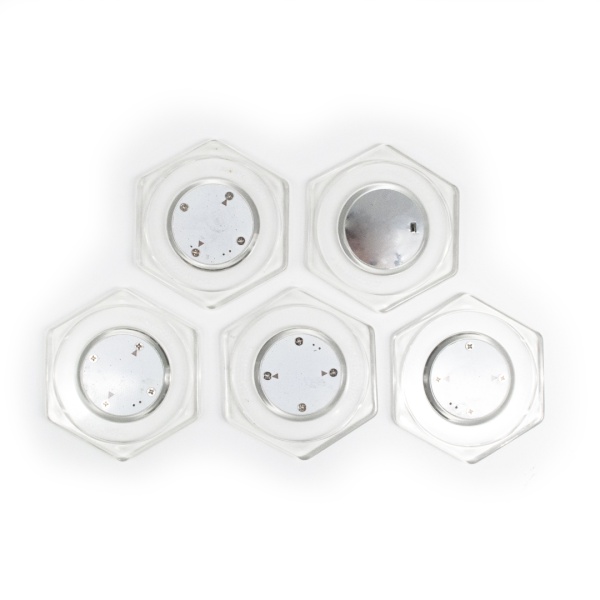 Шайба для аэрохоккея LED "Atomic Top Shelf" (прозрачная, шестигранная, красный светодиод) D74 mm