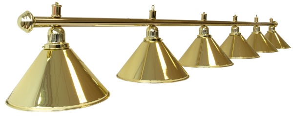 Лампа на шесть плафонов «Elegance» (золотистая штанга, золотистый плафон D35см)