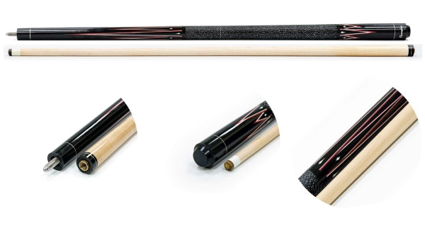 Кий для пула 2-pc "Classic Champion A-2" (черно-красный) с оплеткой ирландский лен