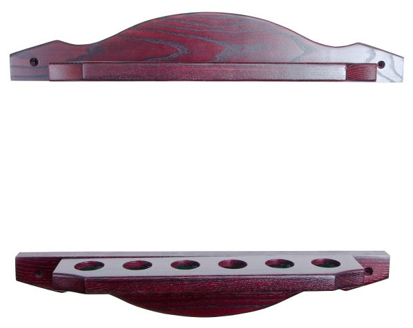 Киевница навесная из ясеня, двухсоставная (на 6 киев, цвет махагон)